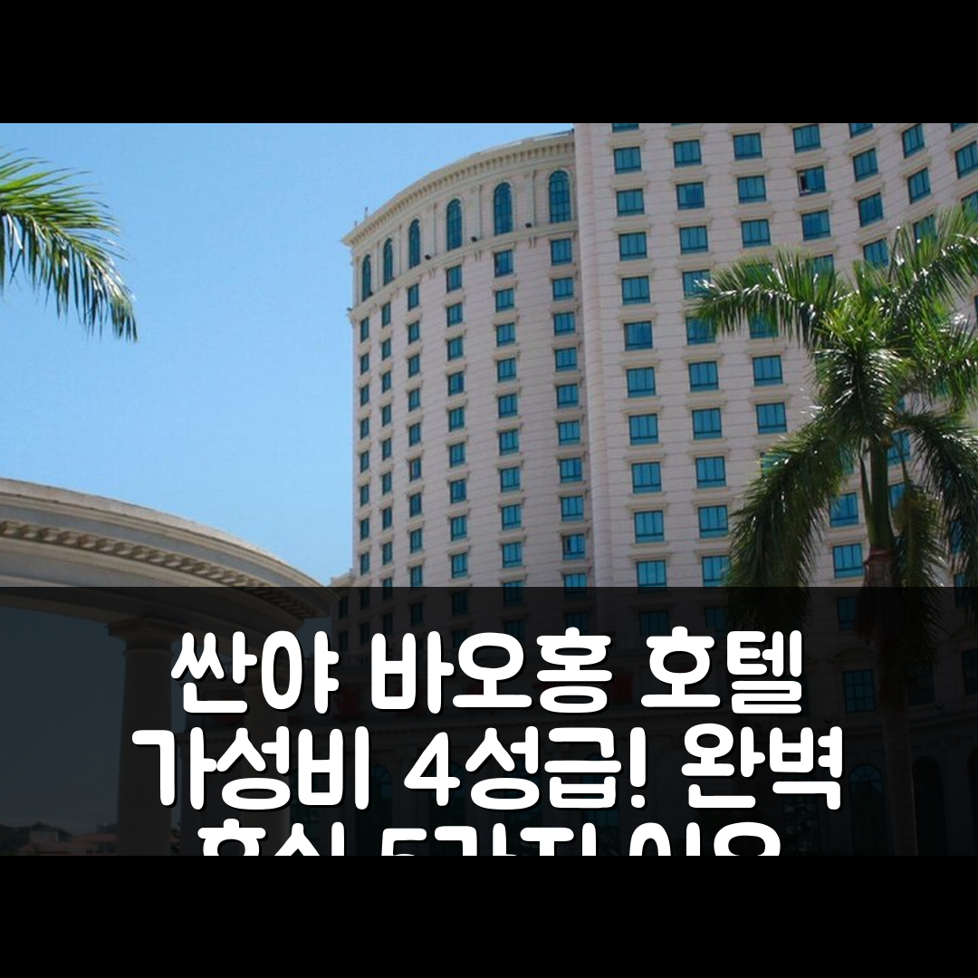 싼야 숙소 여행 호텔 추천 산야 바오홍 호텔 | 가성비 좋은 4성급 조식과 수영장 완벽한 휴식지 5가지 이유